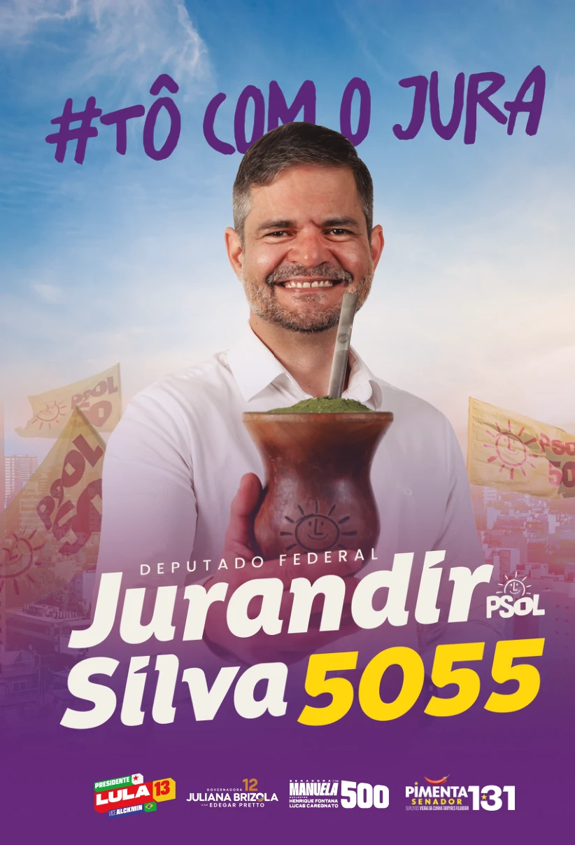 Frente do flyer oficial da campanha de Jurandir Silva 5055